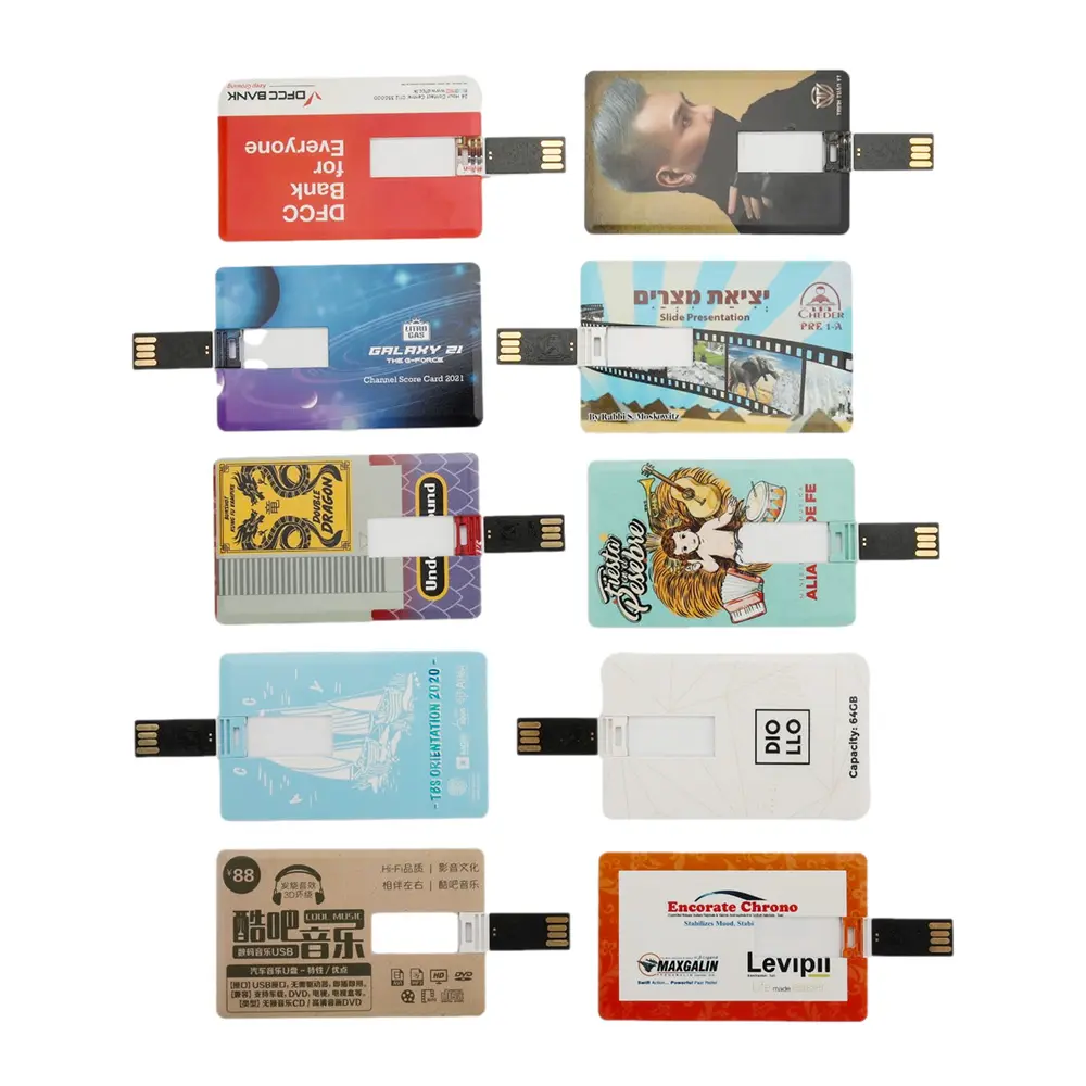 סיטונאי קידום מכירות Slim עסקי אשראי כרטיס Usb דיסק און קי 512mb 1gb הדפסת שלך תמונה כרטיס Usb מקל 128mb 8gb 16gb 32gb