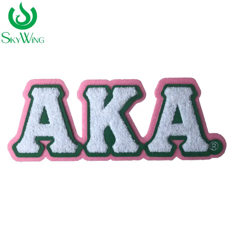 Нашивки большого размера известные как розовые и зеленые с помощью утюга на греческих буквах 1913 нашивки с двухслойной вышивкой полотенец фетровые нашивки