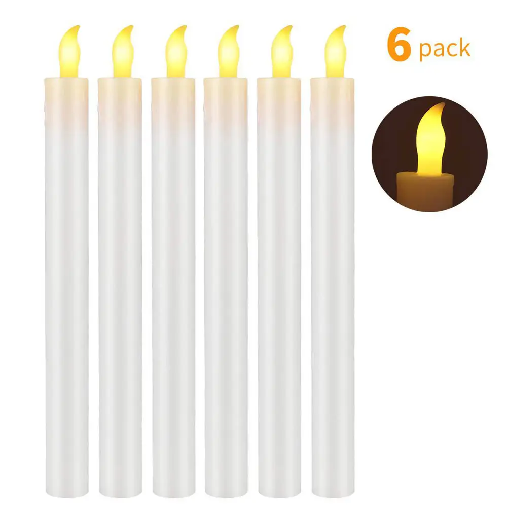 Candele coniche a LED senza fiamma da 6 pezzi con candele elettriche con interruttore a pressione per la decorazione delle vacanze della festa di compleanno di nozze a casa