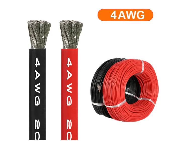 4AWG Max. Corriente 400A Cable de silicona trenzado Cable de silicona de alta calidad súper suave