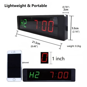 LED 1 Zoll 6 Ziffern Rot Grün Display Mini Digital Wanduhr Elektronischer Countdown Gym Fitness Intervall Workouts Timer - Product Image 2