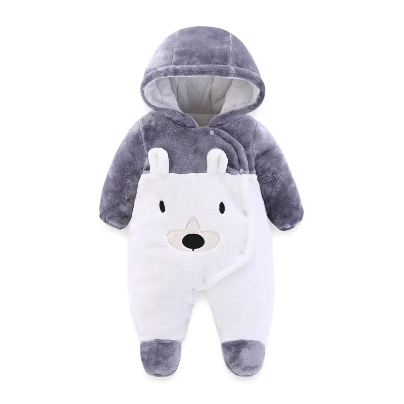 Wholesale Kick Proof Quilt Knit Button Winter thickened Knit Cartoon baby animal romper baby sleeping bags