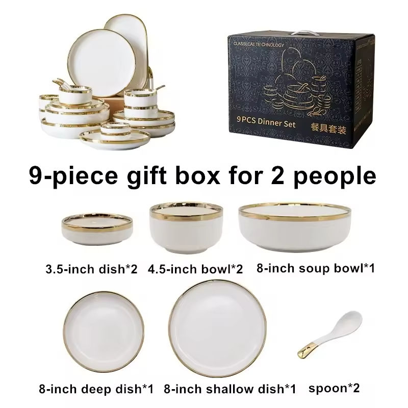 Set de 9 piezas para 2 personas.