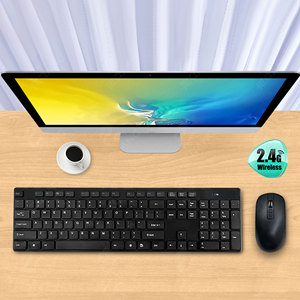 2.4GオフィスコンピューターKlavyeキーボードセットTecladosPC Sans Fil Clavier ET De Sourisキットセットワイヤレスキーボードとマウスコンボ - Product Image 2