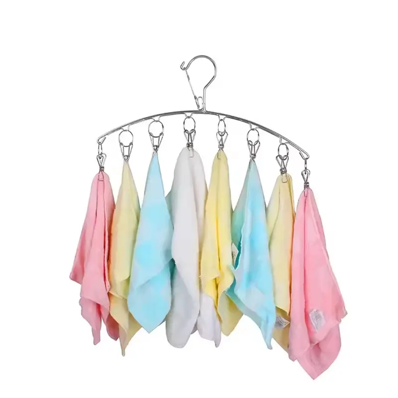 Vente en gros Acier inoxydable Magic Hanger 10 Clips Sock Clip Hanger Underwaist Socks Portable Hanger