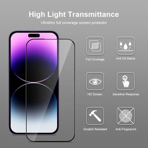 อุปกรณ์ป้องกันหน้าจอกระจกนิรภัยสำหรับ Apple iphone13 14 15มี3แพ็คติดตั้งง่ายกรอบบรรจุภัณฑ์แบบกำหนดเอง