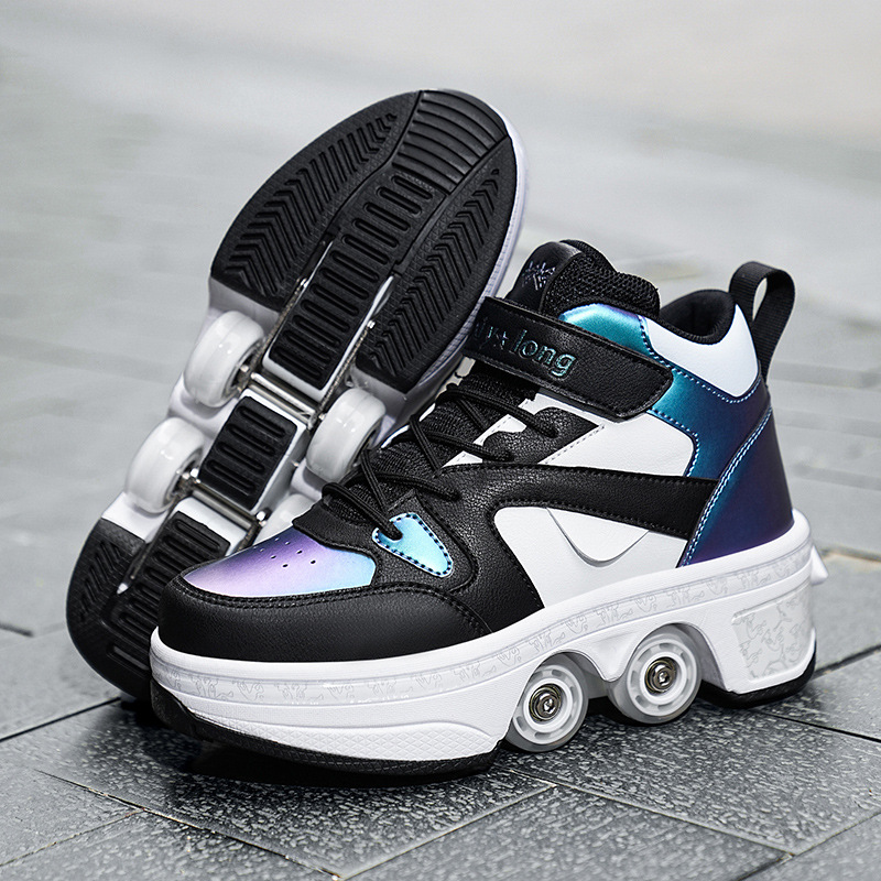 198 White, Blue, Black, Four-wheel One-button Retraction