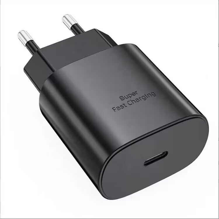 Chargeur rapide Samsung 25W noir, style coréen/européen