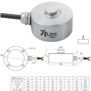 Industrial Automation Engineering 500kN Button Compression Force Sensor Strain Gauge Control 10/20/30/50/100t Load Cell 1000kN - Product Image 2