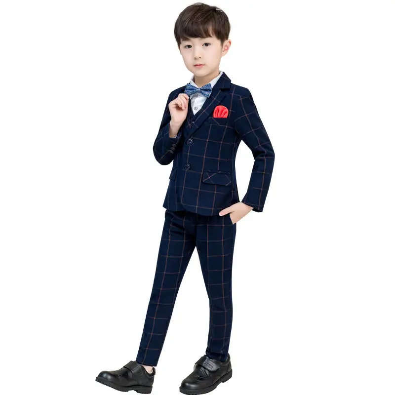 Wholesales formal children clothing set boys 5 piece winter suits for wedding