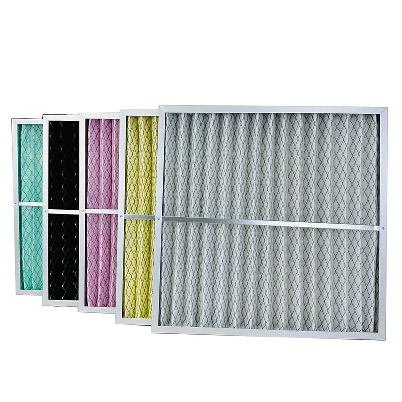 Panel bingkai paduan aluminium G4 efisiensi tinggi Filter udara utama HVAC untuk pendingin udara