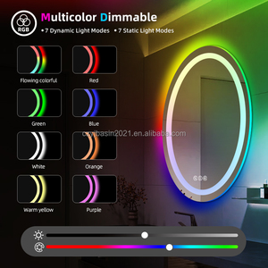 Espejo inteligente antivaho con Sensor táctil, espejo de maquillaje LED con luces que cambian de Color, iluminación LED de Color para el hogar moderno - Product Image 2