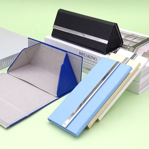 Tam giác có thể gập lại kính trường hợp xách tay từ đóng cửa PU da vỏ cứng Kính mát trường hợp - Product Image 1