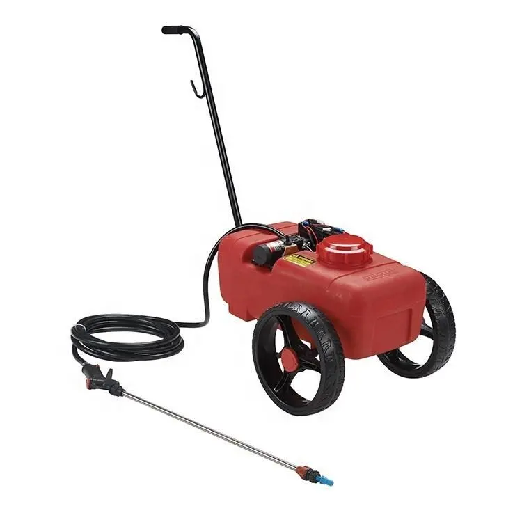 Spruzzatore da giardino 20L con ruote carrello spruzzatore elettrico da giardino ricaricabile 12V