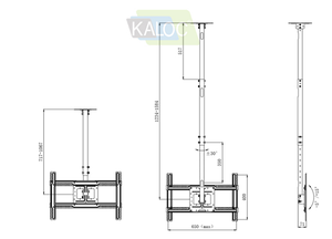 Factory Kaloc T70-<strong>15</strong> LCD <strong>Tv</strong> Bracket Ceiling for 32-70 Inch Max Load up to 68.2 kg Hanging <strong>Tv</strong> Stand Durable <strong>Tv</strong> Wall <strong>Mount</strong> - Product Image 3