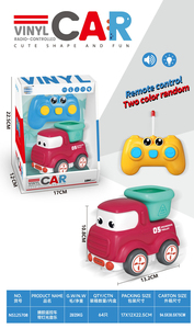 Sevimli karikatür tarzı üç kanallı uzaktan kumanda RC araba oyuncak yumuşak kabuk hafif müzik ile çocuklar için 2-4 yaşında - Product Image 4