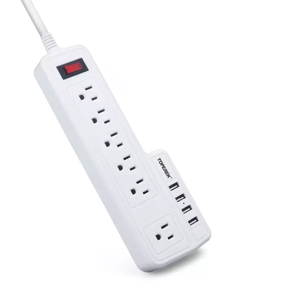 Forniture elettriche US Standard Smart Plug Outlet Extender White Household Protector Surge Protector ciabatta USB per ufficio