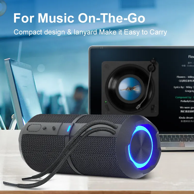 Cetakan pribadi speaker Bluetooth anti air, speaker luar ruangan tws, speaker Bluetooth, sangat Stereo 20W, musik Bass Bocina RGB, cetakan pribadi