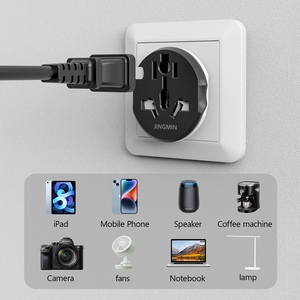 Fábrica Universal 16A 250V Adaptador de viaje de 3 vías Enchufe EU Núcleo de cobre Compatible en todo el mundo Enchufes múltiples DC Voltaje OEM y ODM - Product Image 6