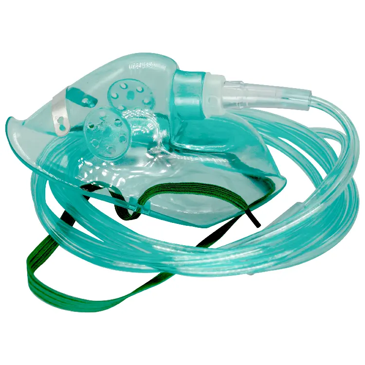 ชุดหน้ากากออกซิเจน Nebulizer PVC แบบใช้แล้วทิ้งทางการแพทย์คุณภาพสูงพร้อมท่อ