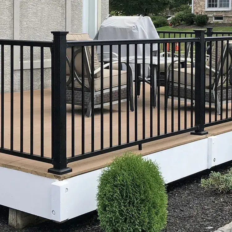 Outdoor Aluminum Guard Railing Porch Railing Wrought Iron Balustrades Handrails Square Pipe Railing Design