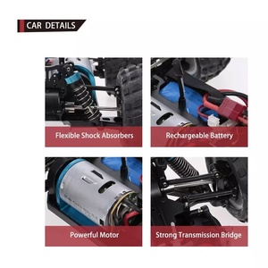 WLtoys รถแข่งของเล่น A979-B ความเร็วสูง1/18,2.4GHz RC Car 4WD 70กม./ชม. สำหรับของขวัญคริสต์มาส - Product Image 3
