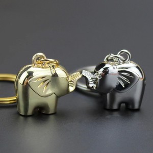 タイ象の形キーホルダー動物キーホルダー強いキーホルダーカップルギフトゴールド象の金属キーホルダー - Product Image 1