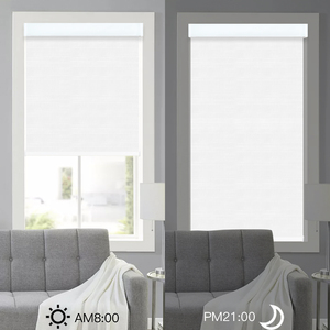 Sleek Rechargeable Motorized Shades Alexa-Compatible Roller Blinds <strong>with</strong> <strong>Built</strong>-in Horizontal Textures for Modern <strong>Windows</strong> - Product Image 3