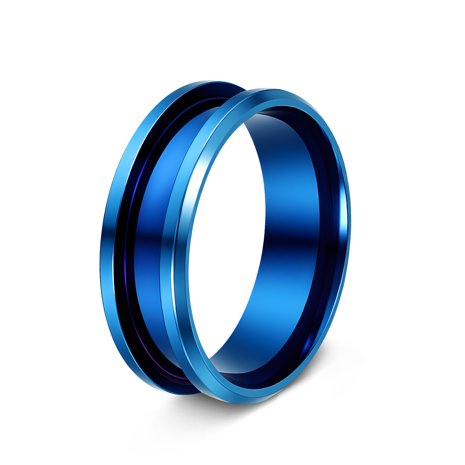 8MM double beveled blue