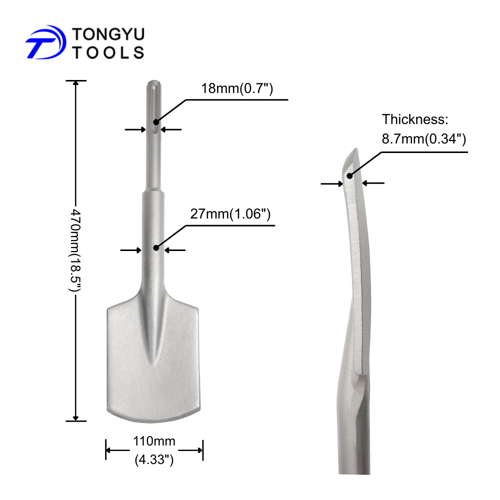 4.33" (110mm) W x 18.5"(470mm) L
