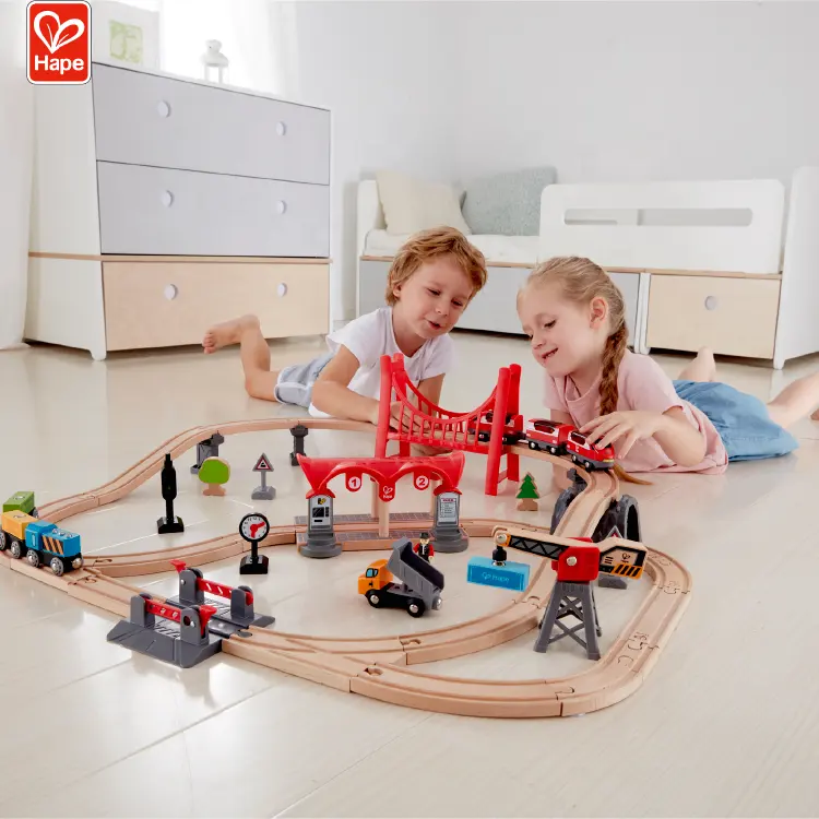 Binari del Treno dei bambini Slot Giocattolo Città Rail Set Ferroviarie Di Legno