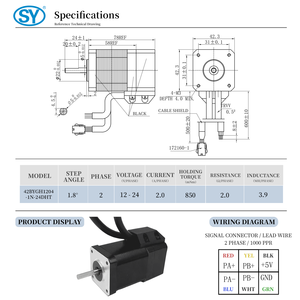לולאה סגורה nema 17 42 x58 מ "מ מקודד 1000ppr 850mnm 2.0a 12v מנוע stepper - Product Image 6