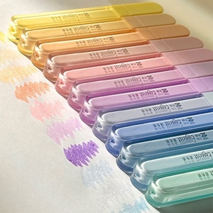 3pcs/set Gradient Pastel Color Sparkling Glitter <strong>Highlighter</strong> <strong>Marker</strong> with <strong>Chisel</strong> Tip for Journal Scrapbook