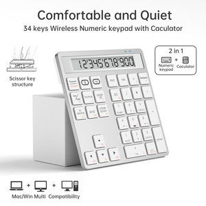 Dual mode bluetooth teclado numerico Mini 2.4G USB Wireless 2 in 1 34 tasti tastiera numerica e calcolatrice con Display LCD