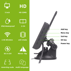 Sistema de kit de cámara de respaldo inalámbrico múltiple personalizado 2,4 GHZ Digital HD de 5 pulgadas con monitor para automóviles - Product Image 3