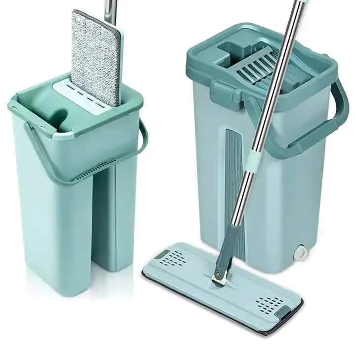 Alta Qualidade Durável Espremedor Mop E Balde Set Limpeza Piso Magic Mop Plano Para A Limpeza Interior