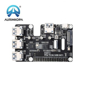 Cappello da PCIe a 3.2 USB Gen1 e M.2 per Raspberry Pi 5 supporta l'unità a stato solido protocollo NVMe espande le porte 3.2 USB 4 ch - Product Image 3