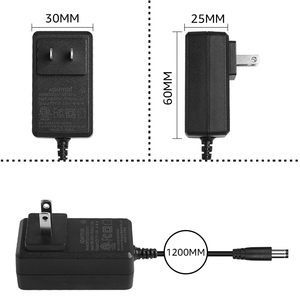 Adaptador de CA/CC de 12V 1A con enchufe de CC de 5,5x2,1mm Entrada de 100-240V para cámara de seguridad Monitor LED Fuente de alimentación Salida de 5V/2A 12W de potencia