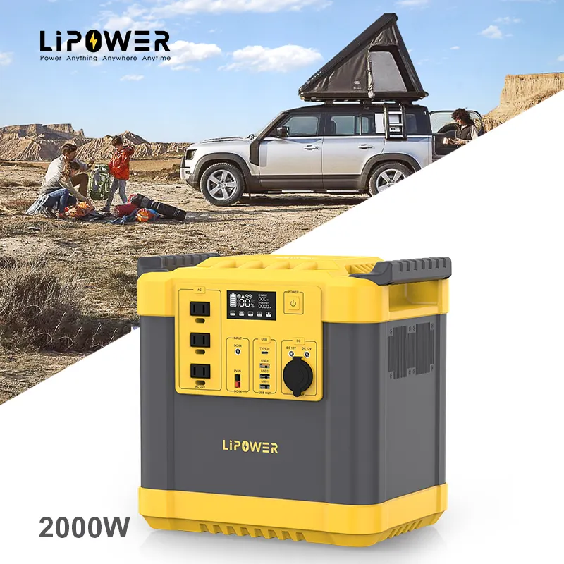 Lipower Trạm điện ngoài trời 2000W LiFePO4 Pin điện thoại năng lượng mặt trời sạc NGOÀI LƯỚI 2000W bảng điều khiển năng lượng mặt trời Trạm điện