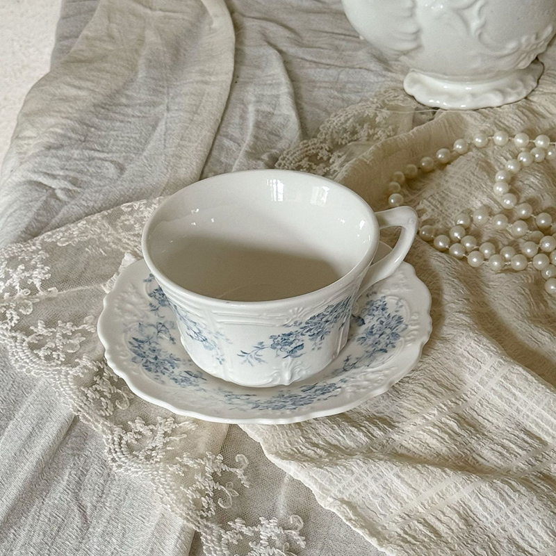 Blue mug and saucer 250ml
