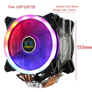 空気冷却システムブラックRGB CPUラジエーター6ヒートパイプサイレントデスクトップ冷却ファンコンピュータケース対応 - Product Image 5