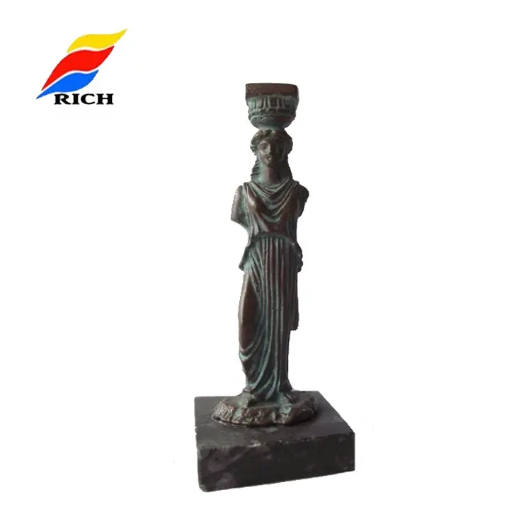 Graecism patung Figurine Yunani wanita murah cor logam campuran antik kuno Romawi Eropa kaya Ksatria berlapis seni rakyat