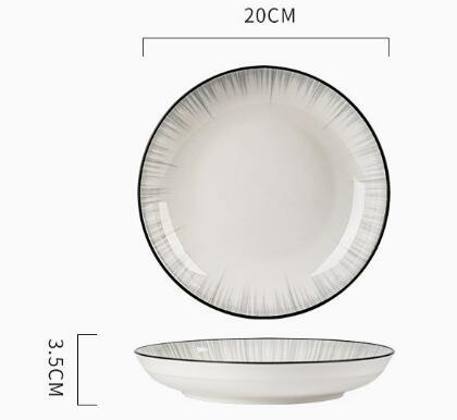 assiette grise de 8 pouces