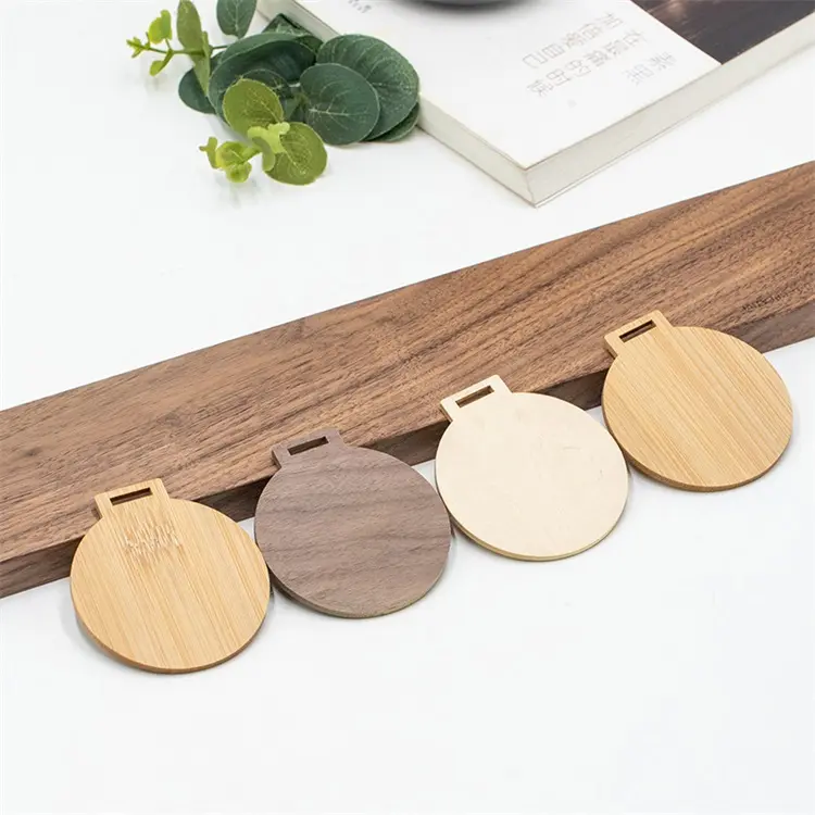 Bằng gỗ tròn treo thẻ bằng gỗ Keychain tự làm vòng gỗ mảnh Quà Tặng Thẻ Nhãn