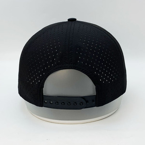 Custom 5-<strong>Panel</strong> Men's PVC <strong>Patch</strong> Snapback Waterproof Polyester Golf Running Sports Baseball Cap Dot Pattern Laser Cut Rope Closure - Product Image 2