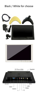 7 8 9 10 10,1 12 12,1 Monitor Lcd de 13,3 pulgadas Full HD Control remoto HDMI VGA AV BNC entrada USB de montaje en pared TFT Monitor de CCTV