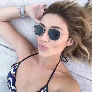 VIFF HM21177 Trendy UV400 özel Logo yuvarlak Retro çerçeve Sunnis Shades güneş gözlüğü kadın güneş gözlüğü
