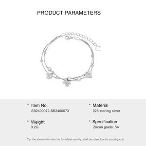 <strong>ACME</strong> 925 Sterling Silver Maple Leaf Bracelet Double Layer Simple Personality Design Advanced Jewelry Gift <strong>Female</strong> - Product Image 6