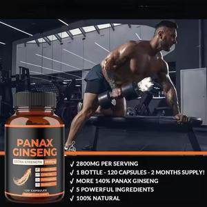 OEM <strong>Panax</strong> Ginseng Extract <strong>Capsules</strong> with Ashwagandha Beet Root Ginkgo Biloba Extract Green Tea Extract for Energy - Product Image 5