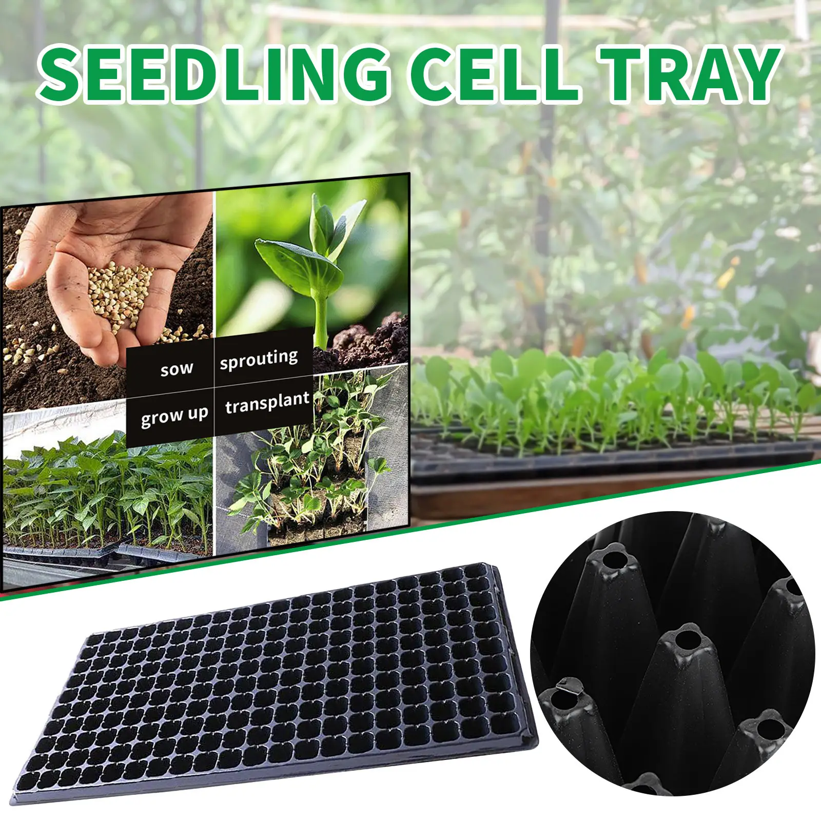 DDA329 Durable 21/32/50/72/105/128 Cells Flower Vegetables Plant Started Germination Growing Seedling Trays Garden Nursery Tray